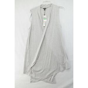 NWT Cable & Cage Open Cardigan Wrap Womens Large Gray Lagenlook Artsy Boho